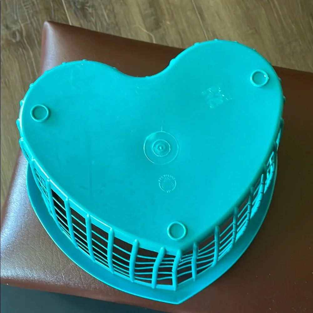 Blue Heart Shaped Plastic Basket